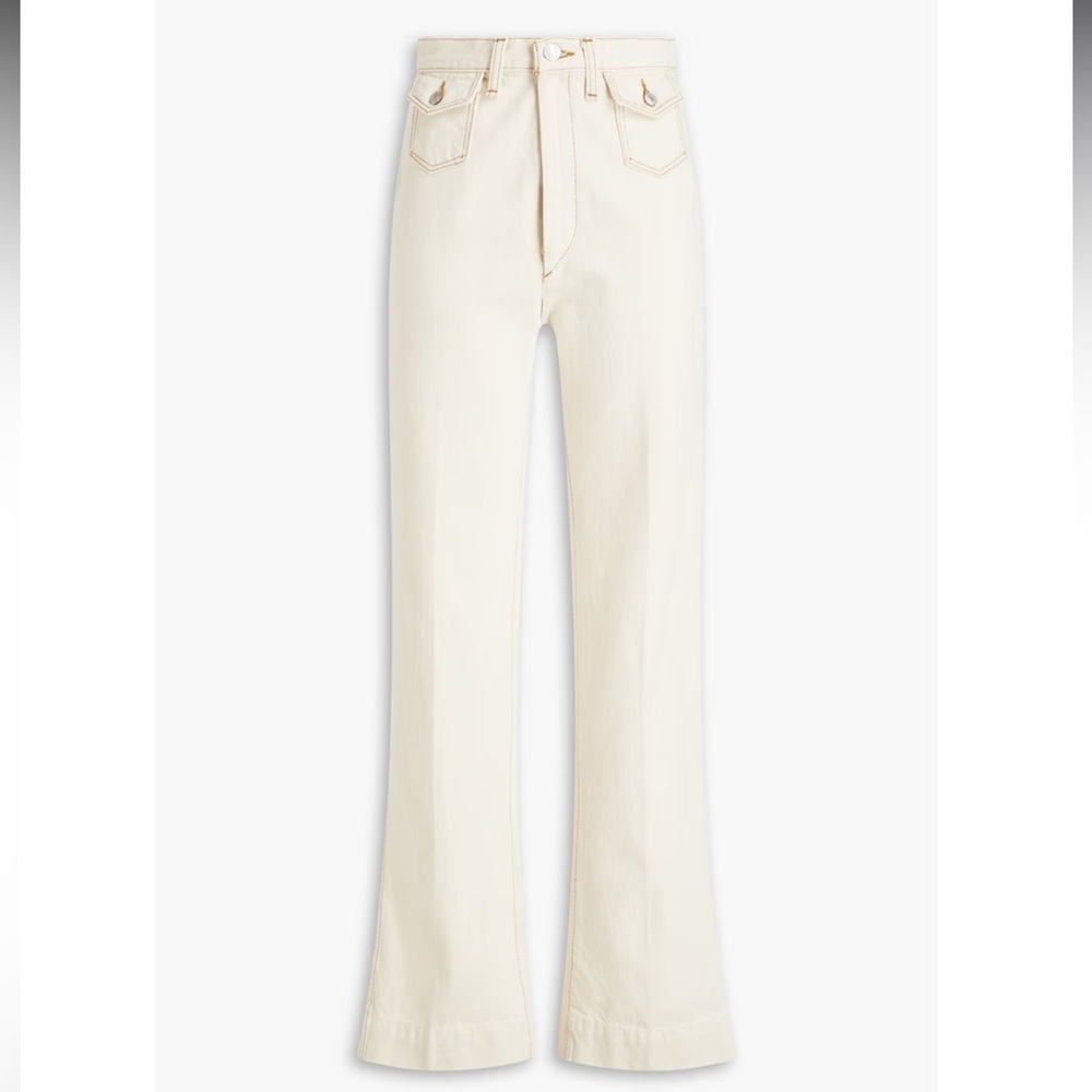 NWT $295 REDONE 70’s Ultra High Rise Wide Leg Birch white denim jeans women 32